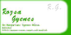 rozsa gyenes business card